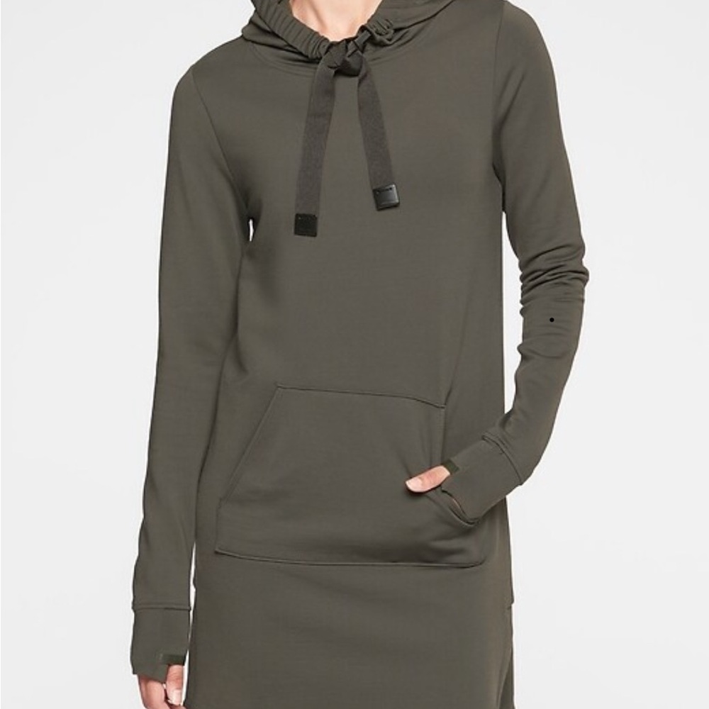 Athleta Surrey Hills Sweatshirt Dress Olive M